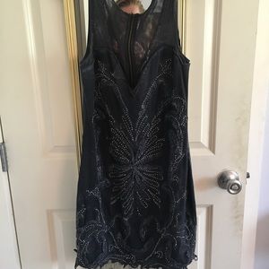 Blue free people beaded dress